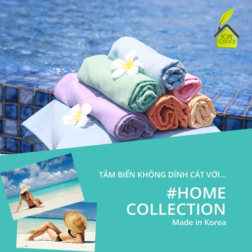 khăn đi biển, khăn tắm biển cao cấp không dính cát Home Collection Hàn Quốc